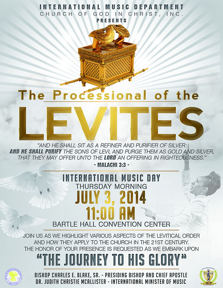 the processional of the levites church of god in christ inc cogic church musical flyer