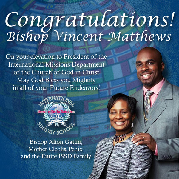 Congratulations Vincent Matthews! International Sunday School