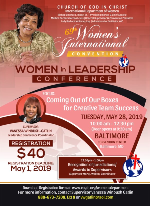 Women In Leadership Conference International COGIC Women's Department