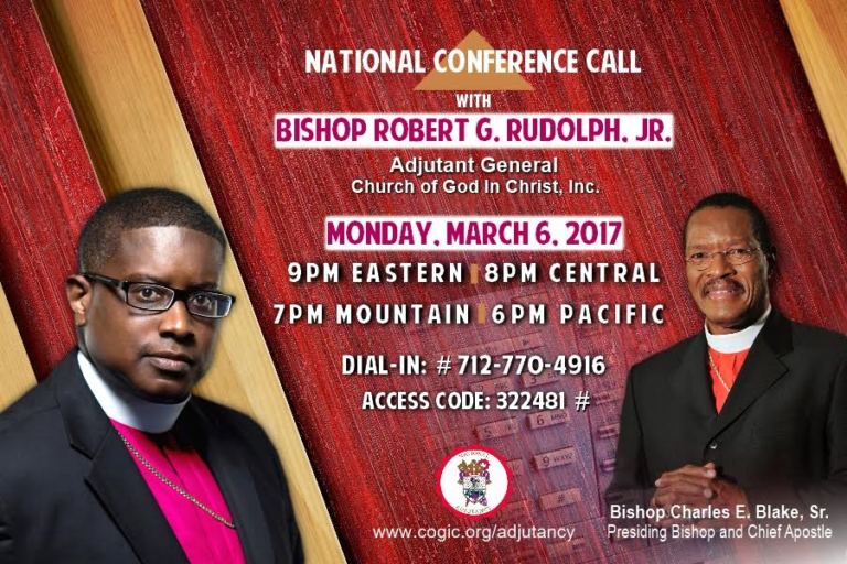 National Conference Call with the Adjutant General COGIC Adjutancy