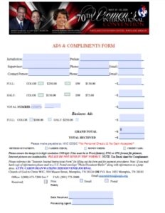 Souvenir Journal Forms - International COGIC Women's Department