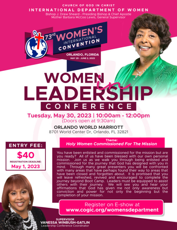 Women In Leadership Conference International COGIC Women's Department