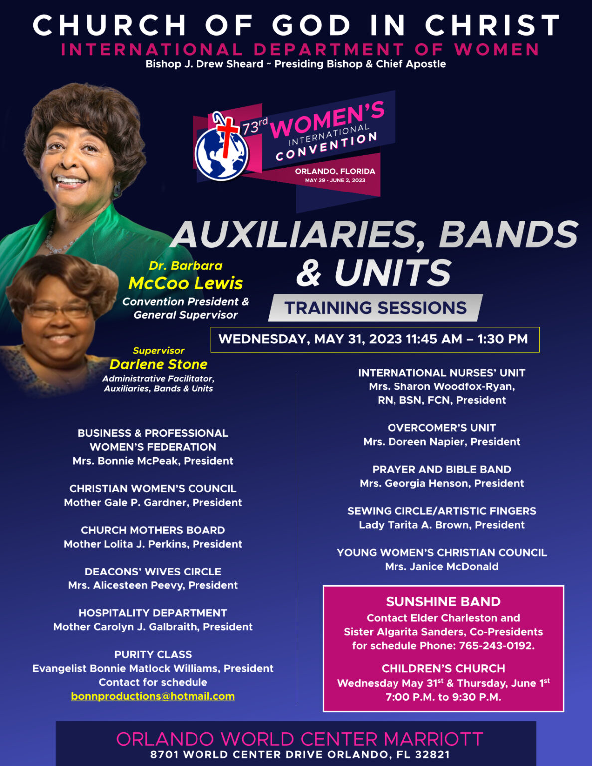Auxiliaries, Bands & Units International COGIC Women's Department