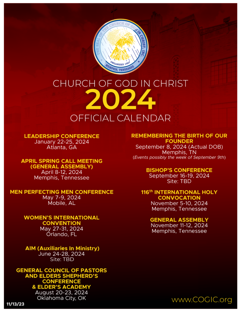 Cogic Spring Call Meeting 2025 Schedule Jan Rozella